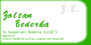 zoltan bederka business card